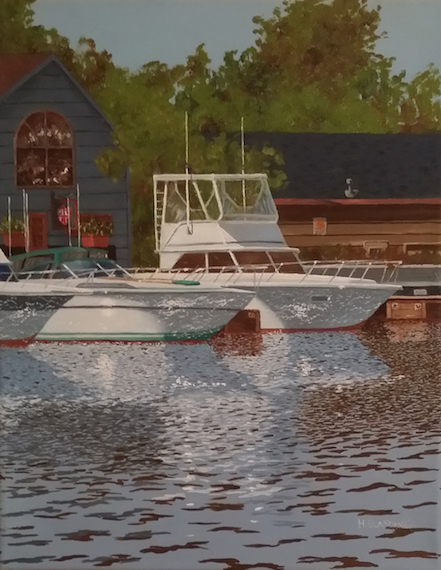 Green Boat 14x11